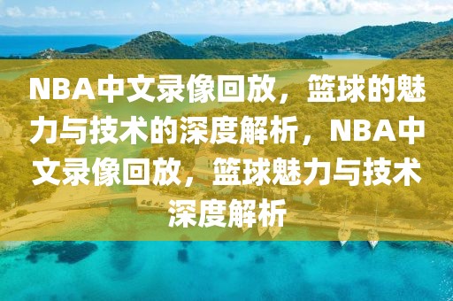 NBA中文录像回放，篮球的魅力与技术的深度解析，NBA中文录像回放，篮球魅力与技术深度解析