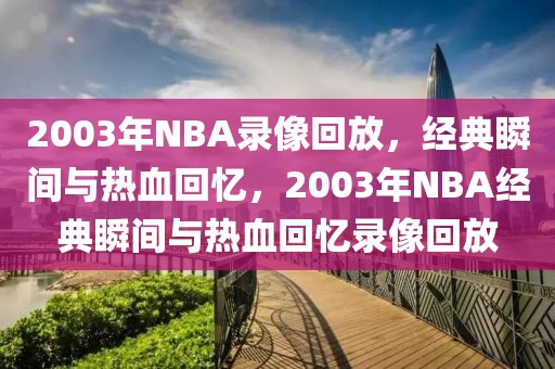 2003年NBA录像回放，经典瞬间与热血回忆，2003年NBA经典瞬间与热血回忆录像回放